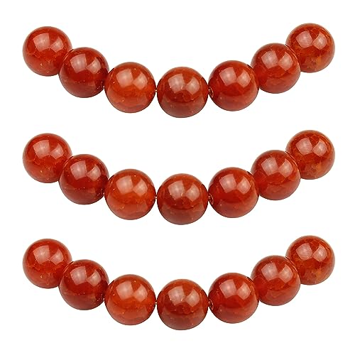 MJDCB Perlen zum Auffädeln 12mm 30 stück Rote Drachenader Achat Halbedelsteine Perlen mit Loch Natürliche Lose Runde Steinperlen für Herstellung Schmuck Armbänder Halsketten von MJDCB