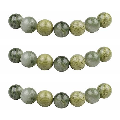 MJDCB Perlen zum Auffädeln 4mm 85 stück Grasgrün Jade Halbedelsteine Perlen mit Loch Natürliche Lose Runde Steinperlen für Herstellung Schmuck Armbänder Halsketten von MJDCB