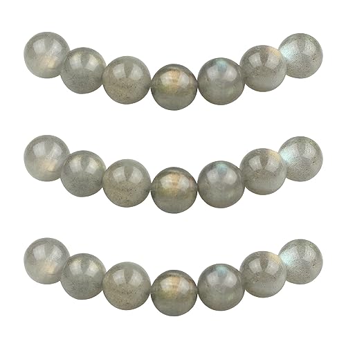 MJDCB Perlen zum Auffädeln 4mm 85 stück Grauer Mondstein Halbedelsteine Perlen mit Loch Natürliche Lose Runde Steinperlen für Herstellung Schmuck Armbänder Halsketten von MJDCB