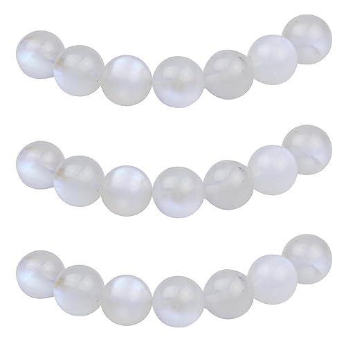 MJDCB Perlen zum Auffädeln 6mm 60 stück Blauer Mondstein Halbedelsteine Perlen mit Loch Natürliche Lose Runde Steinperlen für Herstellung Schmuck Armbänder Halsketten von MJDCB