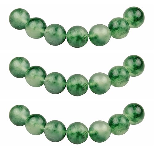 MJDCB Perlen zum Auffädeln 6mm 60 stück Grün Moose Jade Halbedelsteine Perlen mit Loch Natürliche Lose Runde Steinperlen für Herstellung Schmuck Armbänder Halsketten von MJDCB