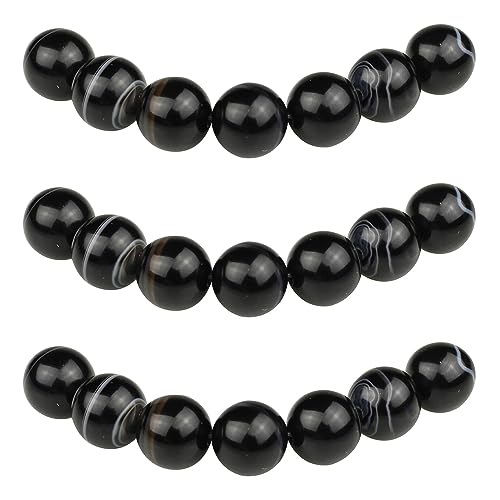 MJDCB Perlen zum Auffädeln 6mm 60 stück Schwarz Gestreifter Achat Halbedelsteine Perlen mit Loch Natürliche Lose Runde Steinperlen für Herstellung Schmuck Armbänder Halsketten MJDCB Perlen zum Auffädeln 6mm 60 stück Schwarz Gestreifter Achat Halbedelsteine Perlen mit Loch Natürliche Lose Runde Steinperlen für Herstellung Schmuck Armbänder Halsketten von MJDCB