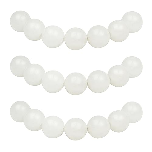 MJDCB Perlen zum Auffädeln 6mm 60 stück Weiße Jade Halbedelsteine Perlen mit Loch Natürliche Lose Runde Steinperlen für Herstellung Schmuck Armbänder Halsketten von MJDCB