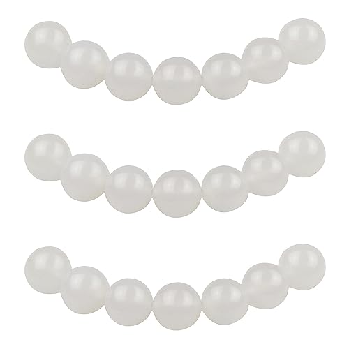 MJDCB Perlen zum Auffädeln 6mm 60 stück Weißer Achat Halbedelsteine Perlen mit Loch Natürliche Lose Runde Steinperlen für Herstellung Schmuck Armbänder Halsketten von MJDCB