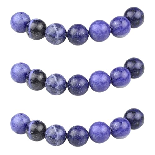 MJDCB Perlen zum Auffädeln 8mm 45 stück Blau Sodalith Halbedelsteine Perlen mit Loch Natürliche Lose Runde Steinperlen für Herstellung Schmuck Armbänder Halsketten von MJDCB
