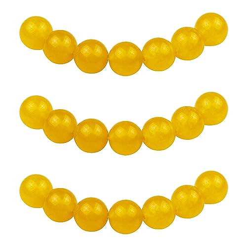 MJDCB Perlen zum Auffädeln 8mm 45 stück Gelbe Jade Halbedelsteine Perlen mit Loch Lose Runde Steinperlen für Herstellung Schmuck Armbänder Halsketten MJDCB Perlen zum Auffädeln 8mm 45 stück Gelbe Jade Halbedelsteine Perlen mit Loch Lose Runde Steinperlen für Herstellung Schmuck Armbänder Halsketten von MJDCB