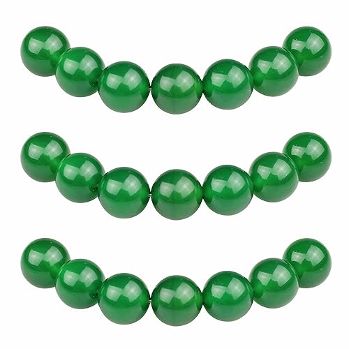 MJDCB Perlen zum Auffädeln 8mm 45 stück Grüner Achat Halbedelsteine Perlen mit Loch Natürliche Lose Runde Steinperlen für Herstellung Schmuck Armbänder Halsketten von MJDCB