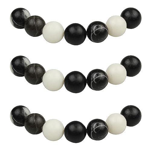 MJDCB Perlen zum Auffädeln 8mm 45 stück Schwarz Weiß Zebra Jaspis Halbedelsteine Perlen mit Loch Natürliche Lose Runde Steinperlen für Herstellung Schmuck Armbänder Halsketten MJDCB Perlen zum Auffädeln 8mm 45 stück Schwarz Weiß Zebra Jaspis Halbedelsteine Perlen mit Loch Natürliche Lose Runde Steinperlen für Herstellung Schmuck Armbänder Halsketten von MJDCB