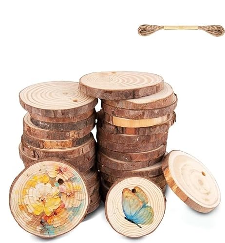 30 Stücke Holzscheiben Holz Log Scheiben, 4-5 cm Naturholz Baumscheiben mit Loch Unvollendete Holzkreise, Ca.5mm Dicke für DIY Handwerk, Mittelstücke, Hochzeit, Deko, Kerzenständer 30 Stücke Holzscheiben Holz Log Scheiben, 4-5 cm Naturholz Baumscheiben mit Loch Unvollendete Holzkreise, Ca.5mm Dicke für DIY Handwerk, Mittelstücke, Hochzeit, Deko, Kerzenständer von MJFENDAI