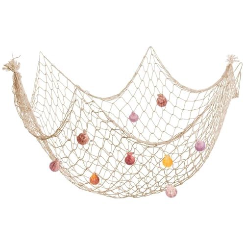Fischernetz Deko mit Muscheln, 150x200cm Natürlichen Netz mit Muscheln, Mediterranen Stil Nautisches Fischnetz für Party, Zuhause, Hochzeit, Party, Fotografie Fischernetz Deko mit Muscheln, 150x200cm Natürlichen Netz mit Muscheln, Mediterranen Stil Nautisches Fischnetz für Party, Zuhause, Hochzeit, Party, Fotografie von MJFENDAI