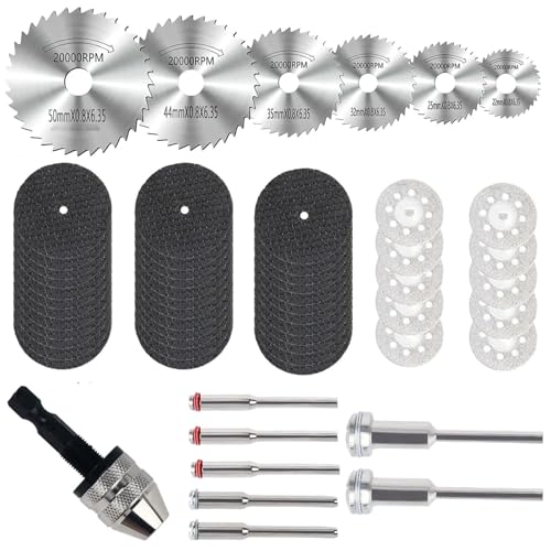 Trennscheiben Set für Dremel Zubehoer, 60 Stück Diamant Trennscheiben, Mini Diamant Schneidscheiben für Kunststoff, Stein, Metall, das Schneiden von Holz Trennscheiben Set für Dremel Zubehoer, 60 Stück Diamant Trennscheiben, Mini Diamant Schneidscheiben für Kunststoff, Stein, Metall, das Schneiden von Holz von MJFENDAI