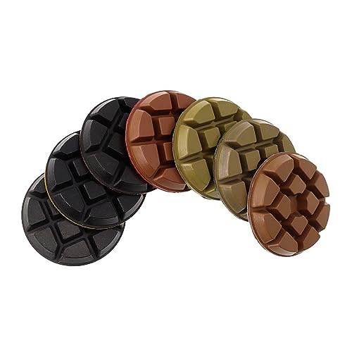 MJINA Set mit 7 Polierpads, 7 Stück, 80 mm, für Betonböden, trocken/feucht, Schleifscheibe für Keramikwiederherstellung und Terrazzo (Each Grit 1 Stück) von MJINA