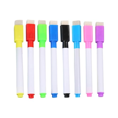 MJLOMJ Magnetisches Whiteboard-Stifte-Set, feine Spitze, trocken abwischbar, mit Radiergummi, geruchsarme Whiteboard-Marker für Zuhause, Schule und Büro, 8 Stück von MJLOMJ
