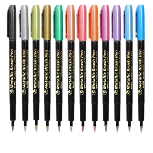 MJLOMJ Premium-Acrylfarben-Stifte – lebendige Farben, feine und breite Spitzen für Heimwerker, Steinmalerei & Basteln (12 Stück, schnelltrocknend, von MJLOMJ