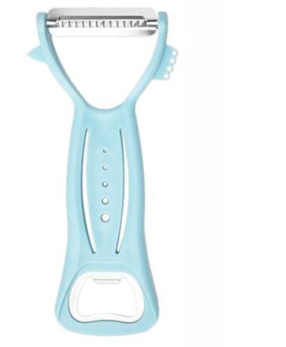 Multifunktionaler Schäler mit Flaschenöffner, doppelte Edelstahlklingen zum Schälen und Julienne-Schneiden, ergonomischer rutschfester Griff, kompaktes Küchenwerkzeug Multifunktionaler Schäler mit Flaschenöffner, doppelte Edelstahlklingen zum Schälen und Julienne-Schneiden, ergonomischer rutschfester Griff, kompaktes Küchenwerkzeug von MJLOMJ