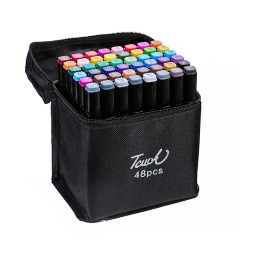 Premium-Marker-Set mit 48 Farben – lebendige Kunst-Marker für Kinder und Erwachsene, Doppelspitzenpinsel und feine Spitze, ungiftige Tinte auf Wasserbasis, perfekt für Malbücher, Bullet Journals und Premium-Marker-Set mit 48 Farben – lebendige Kunst-Marker für Kinder und Erwachsene, Doppelspitzenpinsel und feine Spitze, ungiftige Tinte auf Wasserbasis, perfekt für Malbücher, Bullet Journals und von MJLOMJ