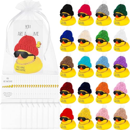 MJOGGOTT 66-teiliges Set mit inspirierenden Mini-Gummi-Enten mit Brille, Halskette, Hut und Aufheitskarten, "You are Awesome Ducks" für Mitarbeiter, Lehrer, Freunde, Familie, Wertschätzungsgeschenke MJOGGOTT 66-teiliges Set mit inspirierenden Mini-Gummi-Enten mit Brille, Halskette, Hut und Aufheitskarten, "You are Awesome Ducks" für Mitarbeiter, Lehrer, Freunde, Familie, Wertschätzungsgeschenke von MJOGGOTT