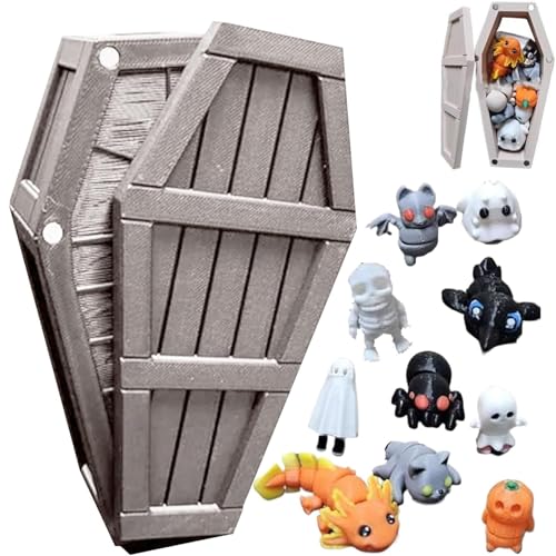 3d-gedruckter Halloween-countdown mit Geheimnisvollem Sarg, Geschenkbox mit Countdown für Halloween-countdown mit Geheimnisvollem Sarg. Machen Sie Sich Bereit für 13 Gruselige Tage(Weiß) von MJOYIS