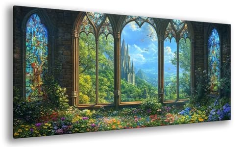 Diamond Painting Erwachsene Architektur, Anlage Diamant Painting Bilder Kits für Anfänger, Erwachsene Diamant Art Kits, DIY Stickerei Kreuzstich Basteln, Geeignet Als für Wanddeko Wohnzimmer 60x120cm von MJXZZOSS