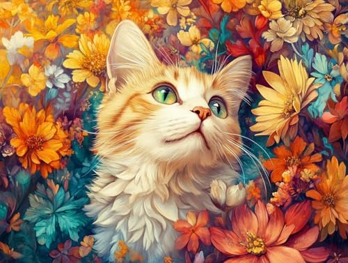 Diamond Painting Erwachsene Katze Diamant Painting Kinder Blume, Diamond Painting Zubehör Complete Set, Diamant Malerei Bilder Art für Erwachsene, Wanddeko Wohnzimmer, Geschenke 60x45cm, Model 75 Diamond Painting Erwachsene Katze Diamant Painting Kinder Blume, Diamond Painting Zubehör Complete Set, Diamant Malerei Bilder Art für Erwachsene, Wanddeko Wohnzimmer, Geschenke 60x45cm, Model 75 von MJXZZOSS