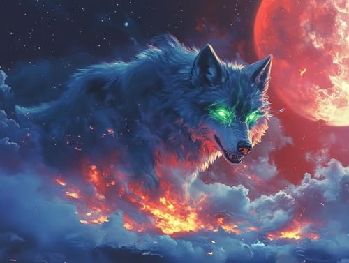 Diamond Painting Erwachsene Tier Diamant Painting Kinder Wolf, Diamond Painting Zubehör Complete Set, Diamant Malerei Bilder Art für Erwachsene Set, Wanddeko Wohnzimmer, Geschenke 80x60cm, Model 99 Diamond Painting Erwachsene Tier Diamant Painting Kinder Wolf, Diamond Painting Zubehör Complete Set, Diamant Malerei Bilder Art für Erwachsene Set, Wanddeko Wohnzimmer, Geschenke 80x60cm, Model 99 von MJXZZOSS
