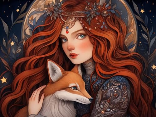 Diamond Painting Frau Diamond Painting Erwachsene Groß XXL 60x45cm, Fuchs 5D Diamant Painting Bilder Set für Anfänger, DIY Erwachsene Basteln Kunst Sets, Deko Wohnzimmer, Geschenke für Frauen,Model 88 Diamond Painting Frau Diamond Painting Erwachsene Groß XXL 60x45cm, Fuchs 5D Diamant Painting Bilder Set für Anfänger, DIY Erwachsene Basteln Kunst Sets, Deko Wohnzimmer, Geschenke für Frauen,Model 88 von MJXZZOSS