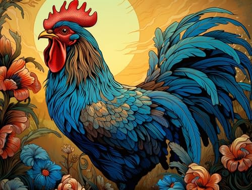 Diamond Painting Huhn Diamant Painting Bilder Erwachsene Tier, Diamond Painting Erwachsene, Basteln Mädchen 8-12 Jahre, DIY Diamant Bilder Art Set für Wanddeko, Geschenke für Frauen 60x45cm, Model 89 Diamond Painting Huhn Diamant Painting Bilder Erwachsene Tier, Diamond Painting Erwachsene, Basteln Mädchen 8-12 Jahre, DIY Diamant Bilder Art Set für Wanddeko, Geschenke für Frauen 60x45cm, Model 89 von MJXZZOSS