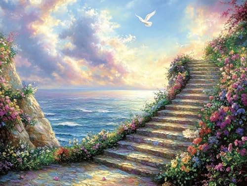 Diamond Painting Ozean Diamond Painting Erwachsene Groß XXL 80x60cm, Treppe Diamant Painting Bilder Set für Anfänger, DIY Erwachsene Basteln Kunst Sets, Deko Wohnzimmer, Geschenke für Frauen, Model 79 Diamond Painting Ozean Diamond Painting Erwachsene Groß XXL 80x60cm, Treppe Diamant Painting Bilder Set für Anfänger, DIY Erwachsene Basteln Kunst Sets, Deko Wohnzimmer, Geschenke für Frauen, Model 79 von MJXZZOSS