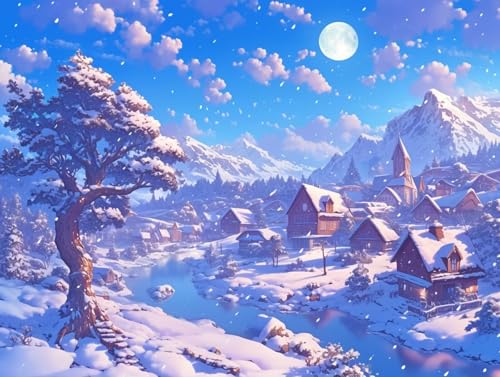 Diamond Painting Stadt Diamond Painting Erwachsene Groß XXL 70x50cm, Schnee Diamant Painting Bilder Set für Anfänger, DIY Erwachsene Basteln Kunst Sets, Deko Wohnzimmer, Geschenke für Frauen, Model 97 Diamond Painting Stadt Diamond Painting Erwachsene Groß XXL 70x50cm, Schnee Diamant Painting Bilder Set für Anfänger, DIY Erwachsene Basteln Kunst Sets, Deko Wohnzimmer, Geschenke für Frauen, Model 97 von MJXZZOSS
