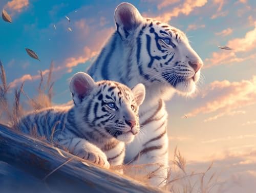 Diamond Painting Tiger Diamant Painting Bilder Erwachsene Tier, 5D Diamond Painting Erwachsene, Basteln Mädchen 8-12 Jahre, Diamant Bilder Art Set für Wanddeko, Geschenke für Frauen 80x60cm, Model 65 Diamond Painting Tiger Diamant Painting Bilder Erwachsene Tier, 5D Diamond Painting Erwachsene, Basteln Mädchen 8-12 Jahre, Diamant Bilder Art Set für Wanddeko, Geschenke für Frauen 80x60cm, Model 65 von MJXZZOSS