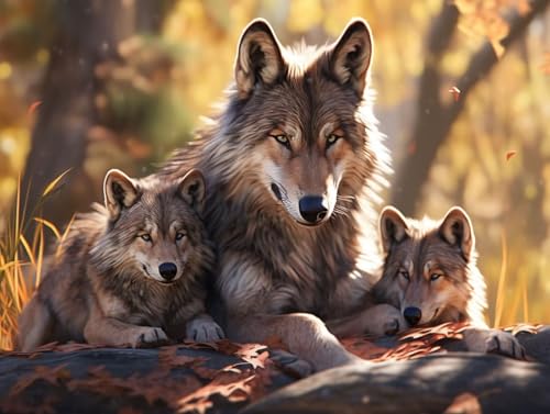 Diamond Painting Wolf Diamond Painting Erwachsene Groß XXL 90x70cm, Familie 5D Diamant Painting Bilder Set für Anfänger, DIY Erwachsene Basteln Sets, Deko Wohnzimmer, Geschenke für Frauen, Model 100 Diamond Painting Wolf Diamond Painting Erwachsene Groß XXL 90x70cm, Familie 5D Diamant Painting Bilder Set für Anfänger, DIY Erwachsene Basteln Sets, Deko Wohnzimmer, Geschenke für Frauen, Model 100 von MJXZZOSS