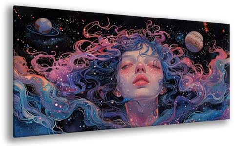 Frau Diamond Painting Erwachsene, Raum Diamant Painting Bilder Erwachsene Kits, 5D Full Drill Mosaikherstellung Art Kit, DIY Runde Steine Strass Kreuzstich für Home Wand Décor 70x140cm, Model 412 von MJXZZOSS