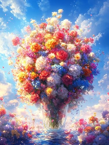 Malen Nach Zahlen Erwachsene Farbe Malen Nach Zahlen Kinder Blume, Paint by Numbers Kreatives für Erwachsene, Handgemalt Ölgemälde Set für Wanddeko Schlafzimmer, Geschenke für Frauen 40x50cm,Model 487 von MJXZZOSS