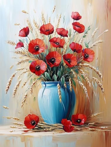 Malen Nach Zahlen Erwachsene Rot Malen Nach Zahlen Kinder Blume, Paint by Numbers Kreatives für Erwachsene, Handgemalt Ölgemälde Set für Wanddeko Schlafzimmer, Geschenke für Frauen 40x50cm, Model 460 Malen Nach Zahlen Erwachsene Rot Malen Nach Zahlen Kinder Blume, Paint by Numbers Kreatives für Erwachsene, Handgemalt Ölgemälde Set für Wanddeko Schlafzimmer, Geschenke für Frauen 40x50cm, Model 460 von MJXZZOSS