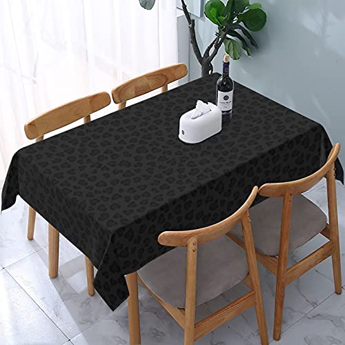 Schwarze Tischdecke mit Leopardenmuster, rechteckige Tischdecke, wasserdichte Tischdecke für Küche, Esszimmer, Restaurant-Dekoration von MKACWBQ
