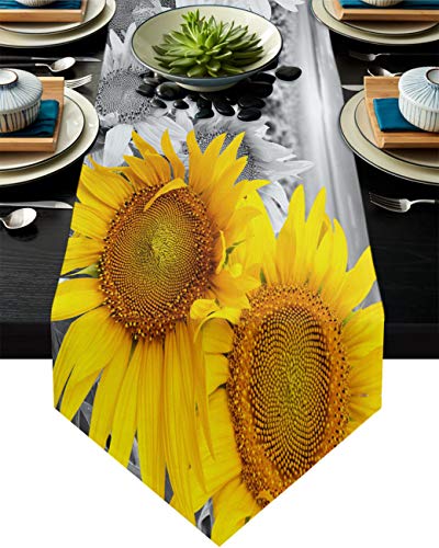 MKAK Sonnenblume Local Color Abstract Park Tischläufer, Hochzeit Party Tisch Flagge Wohnkultur Dekorative Tischdecke Lange Tischabdeckung Tischläufer(41x183cm) von MKAK