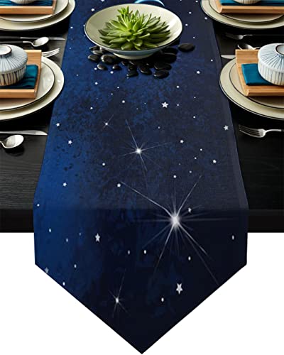 MKAK Stern Print Tischläufer, Hochzeit Hauptdekorationen Picknick Abendessen Esstisch Cover Modern Table Runner Tischläufer(2,33x178cm) von MKAK