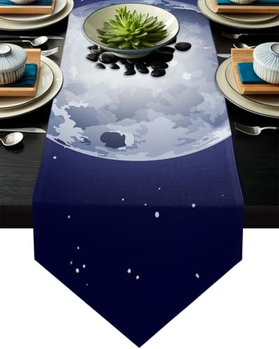 MKAK Stern Print Tischläufer, Hochzeit Hauptdekorationen Picknick Abendessen Esstisch Cover Modern Table Runner Tischläufer(3,33x178cm) von MKAK