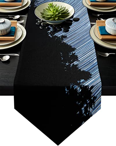 MKAK Stern Print Tischläufer, Hochzeit Hauptdekorationen Picknick Abendessen Esstisch Cover Modern Table Runner Tischläufer(5,46x183cm) von MKAK