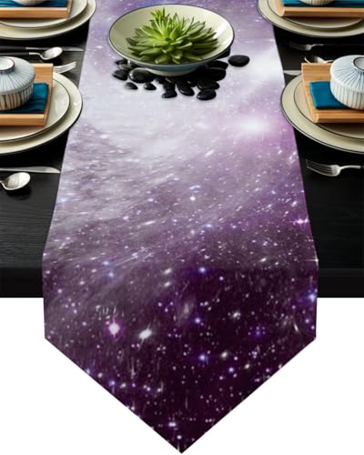 MKAK Sternenhimmel Nebelkosmische Traumtischläufer, Moderne Hochzeits-Party-Tischdekoration-Zubehör-Home-Track auf dem Tisch Tuch Tischläufer(33x229cm) von MKAK