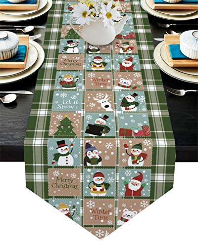 MKAK Weihnachten Santa Tischläufer, Neujahr Weihnachtsdekor Tischdecke Hochzeit Party Weihnachten Dekoration Tischabdeckung Tischläufer(36x183cm) von MKAK