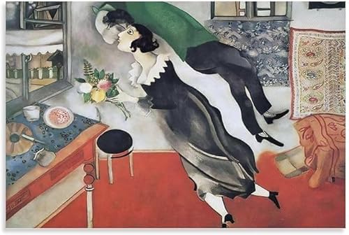 MKANLKX DIY 5D Full Drill Diamond Painting Kit Für Erwachsene, Stickerei Kreuzstich Marc Chagall Der Geburtstag 191 Poster Für Wohnzimmerdekor 40X50Cm von MKANLKX