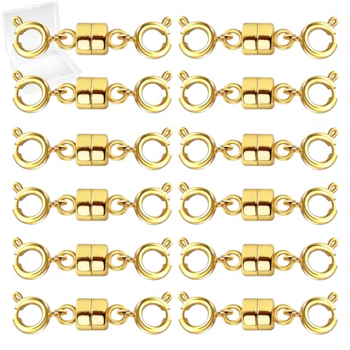 MKCYD Doppelte magnetische Halskettenverschlüsse und Verschlüsse, Halskettenverlängerungen für Damen, 14 Karat Gold und Silber, magnetische Schmuckverschlüsse für Armbänder MKCYD Doppelte magnetische Halskettenverschlüsse und Verschlüsse, Halskettenverlängerungen für Damen, 14 Karat Gold und Silber, magnetische Schmuckverschlüsse für Armbänder von MKCYD
