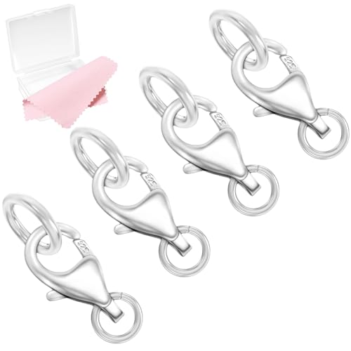 MKCYD Karabinerverschlüsse aus 925er-Sterlingsilber, mit 2 geschlossenen Binderingen, Karabinerverschluss, Sterlingsilber-Ringe, Armbandverschlüsse und Verschlüsse, Halskettenverschlüsse für MKCYD Karabinerverschlüsse aus 925er-Sterlingsilber, mit 2 geschlossenen Binderingen, Karabinerverschluss, Sterlingsilber-Ringe, Armbandverschlüsse und Verschlüsse, Halskettenverschlüsse für von MKCYD