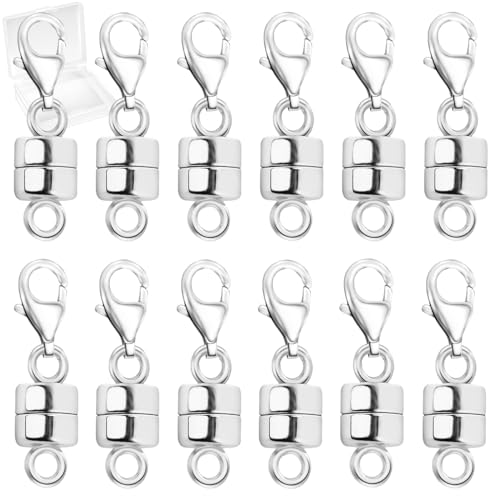 MKCYD Magnetische Halskettenverschlüsse mit Karabinerverschluss, 14 Karat Gold und Silber, magnetische Schmuckverschlüsse für Halsketten, Verlängerung, Magnetverschluss, Armbandverschlüsse von MKCYD