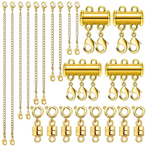MKCYD Magnetische Schmuckverschlüsse für Halskettenverlängerung und Schichtung, mehrere Stile, Magnetverschlüsse für Halsketten, Armbänder, Fußkettchen von MKCYD