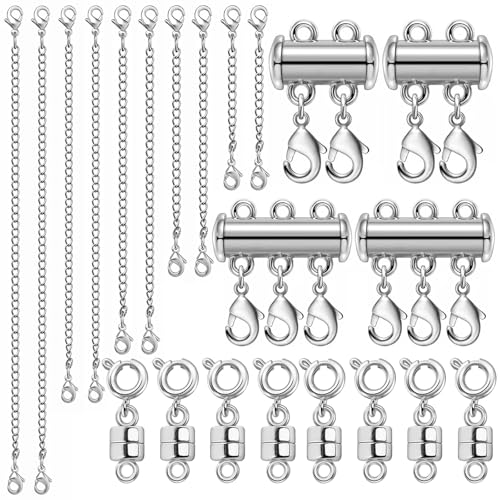 MKCYD Magnetische Schmuckverschlüsse für Halskettenverlängerung und Schichtung, mehrere Stile, Magnetverschlüsse für Halsketten, Armbänder, Fußkettchen MKCYD Magnetische Schmuckverschlüsse für Halskettenverlängerung und Schichtung, mehrere Stile, Magnetverschlüsse für Halsketten, Armbänder, Fußkettchen von MKCYD