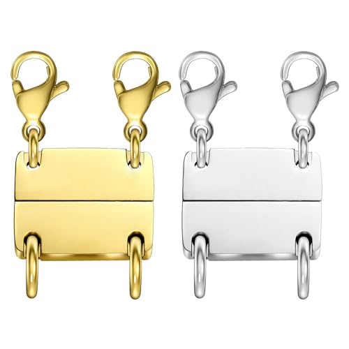 MKCYD Mehrfach-Halsketten-Verschlüsse, starker Magnetverschluss, Gold- und Silber-Halsketten-Trennzeichen für Schichten, mehrere Schmuckverschlüsse für mehrlagigen Look MKCYD Mehrfach-Halsketten-Verschlüsse, starker Magnetverschluss, Gold- und Silber-Halsketten-Trennzeichen für Schichten, mehrere Schmuckverschlüsse für mehrlagigen Look von MKCYD