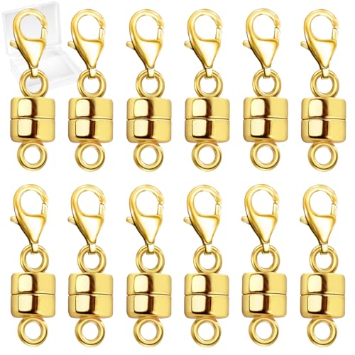 Zonixo Magnetische Halskettenverschlüsse mit Karabinerverschluss, 14 Karat Gold und Silber, magnetische Schmuckverschlüsse für Halsketten, Verlängerung, Magnetverschluss, Armbandverschlüsse Zonixo Magnetische Halskettenverschlüsse mit Karabinerverschluss, 14 Karat Gold und Silber, magnetische Schmuckverschlüsse für Halsketten, Verlängerung, Magnetverschluss, Armbandverschlüsse von MKCYD