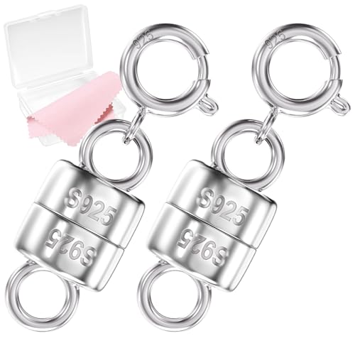 Zonixo Magnetverschlüsse aus 925er-Sterlingsilber für Halsketten, Halskettenverlängerung, magnetische Halskettenverschlüsse und Verschlüsse für Armband-Konverter, Schmuck, Halsketten von MKCYD